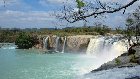 Waterfall in Vietnam’s Central Highlands, where Vietnam Robusta is grown.